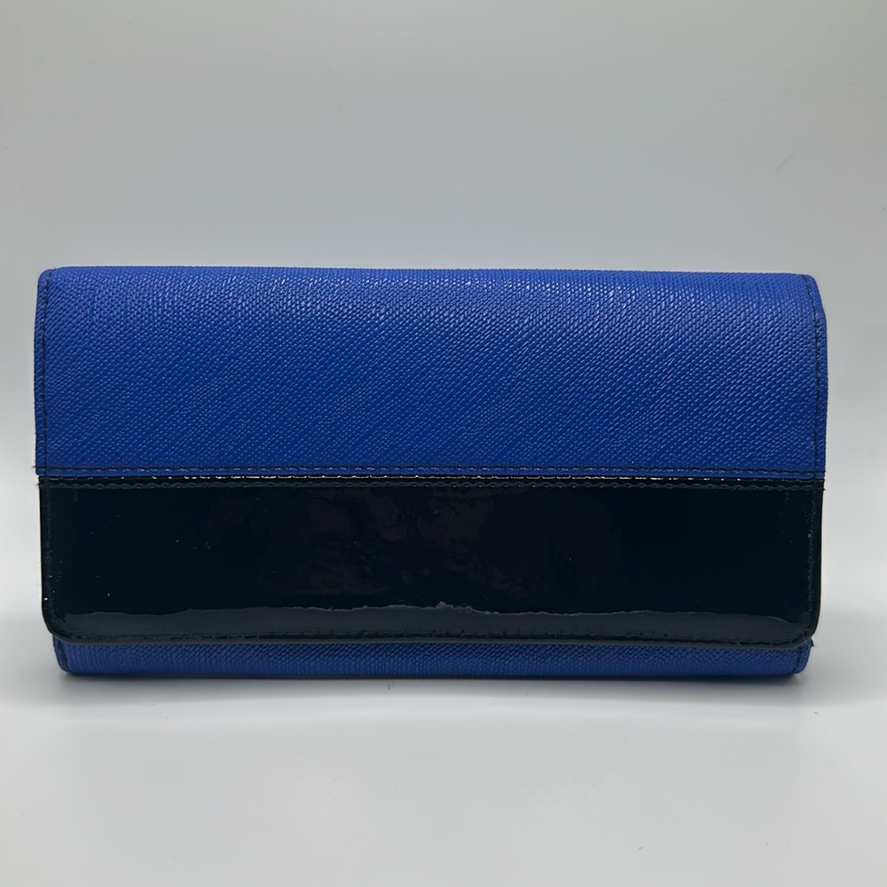 Blue vegan leather fashion wallet